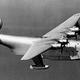 The prototype Martin XPB2M-1 Mars in flight in 1942. Designed as a bomber, it was later converted to a transport in 1943 and ultimately beached at Alameda, California in mid-1945 before being scrapped. (US Navy)